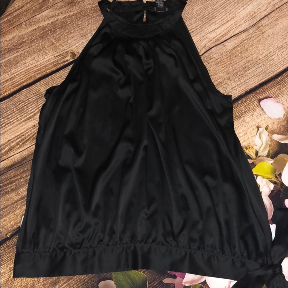 Black Side Tie Top